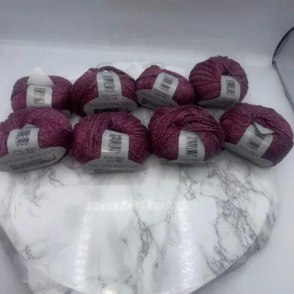 SMC SELECT Violena Cotton Modal Blend Red Grey Yarn-8 Skeins NEW!